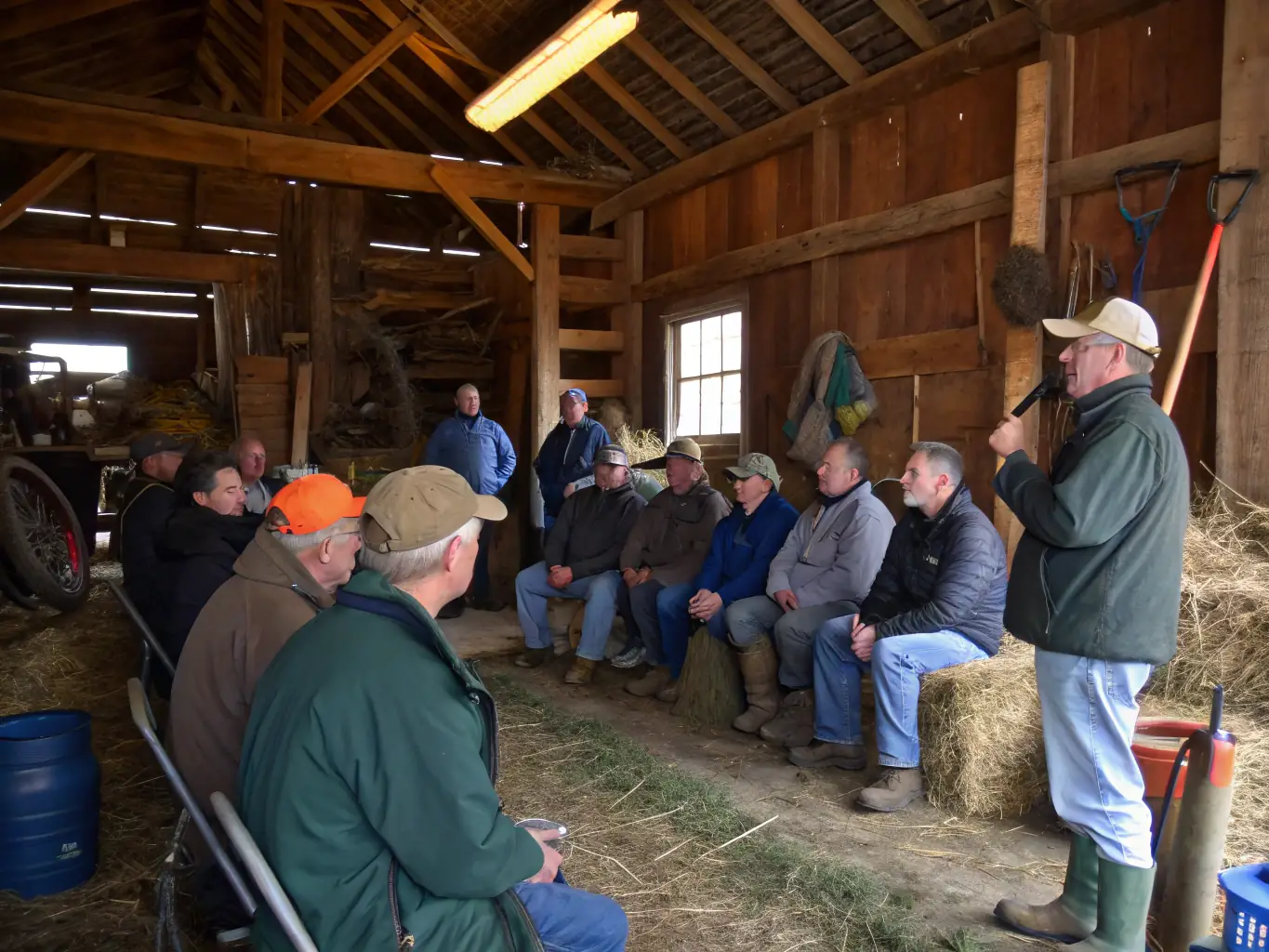 A group of farmers attending a workshop on sustainable agriculture practices.