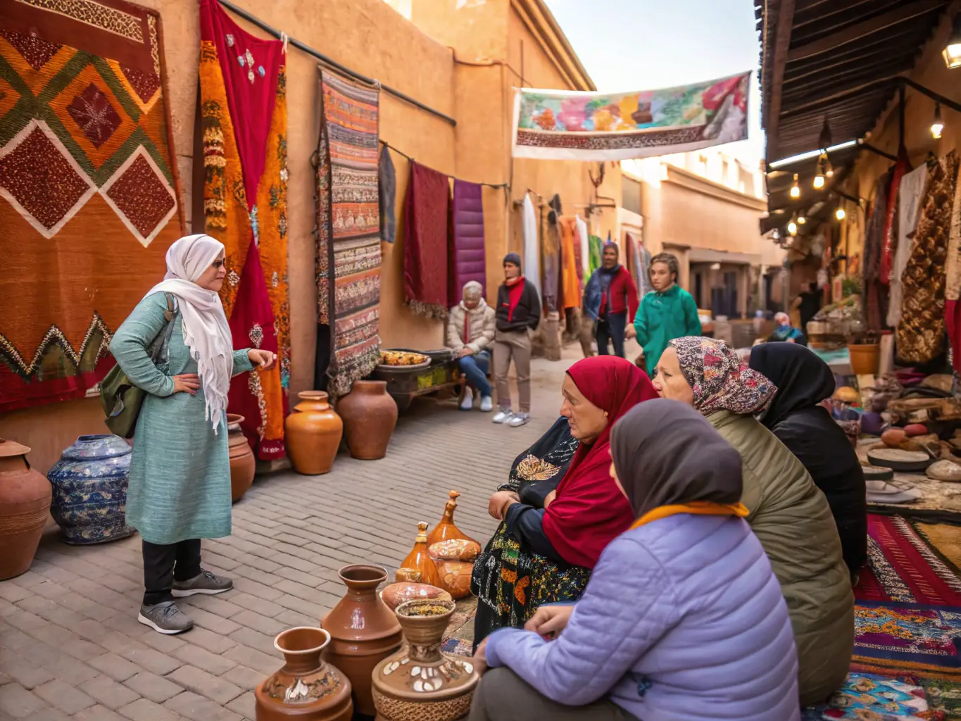A group of artisans showcasing their products at a local fair.